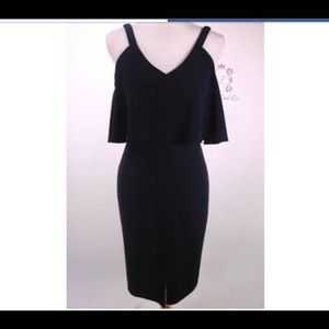 Antonio melani crepe cold shoulder dress